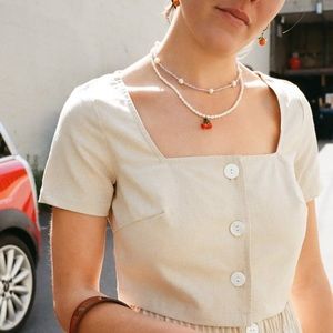 Lisa Says Gah Rita Linen Crop Top